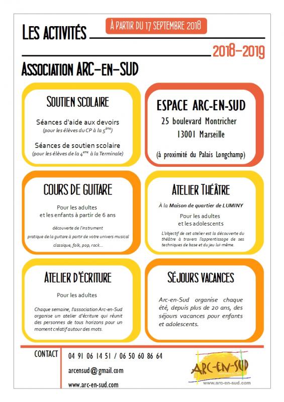 Affiche activites 2018 2019