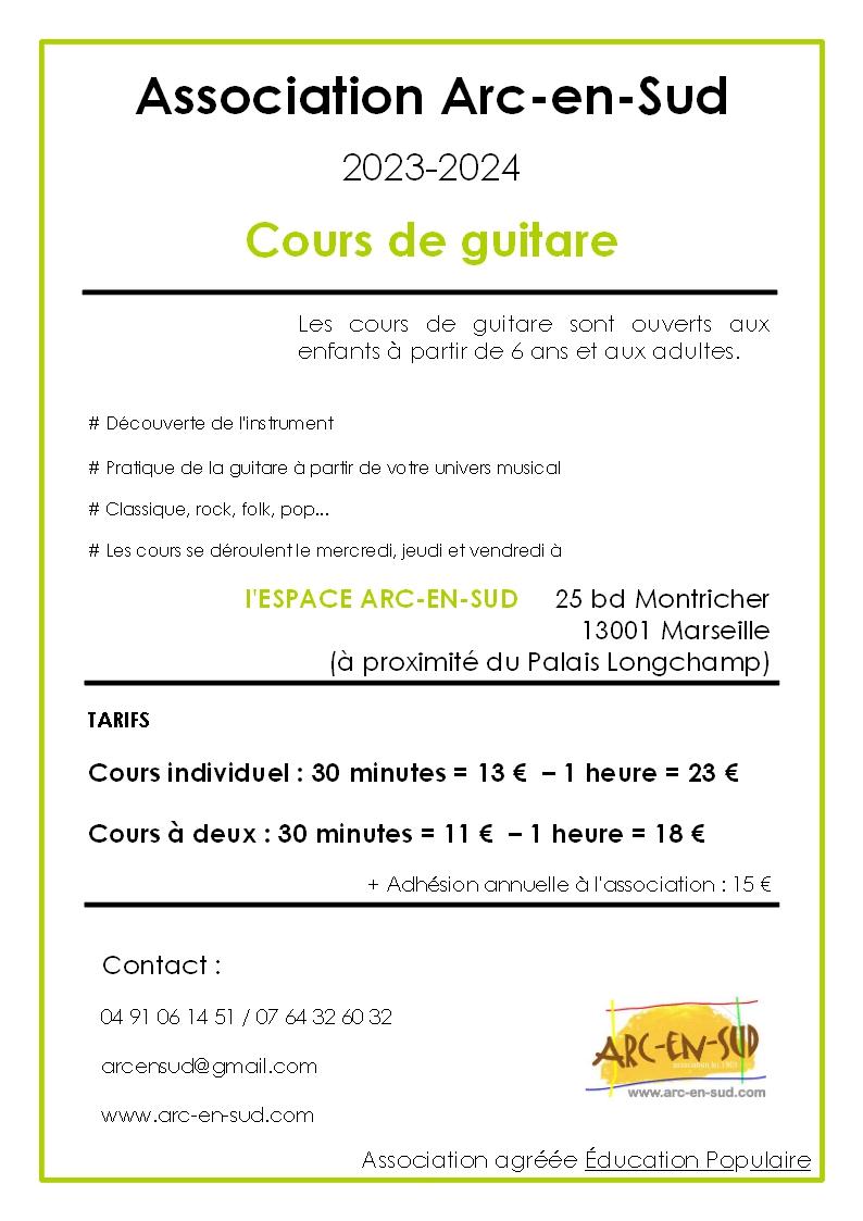 Affiche guitare 2023 2024