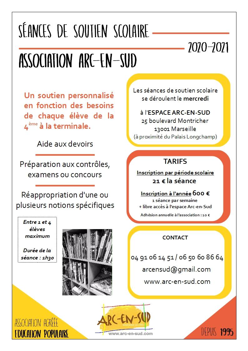 Affiche seances de soutien scolaire 20 21
