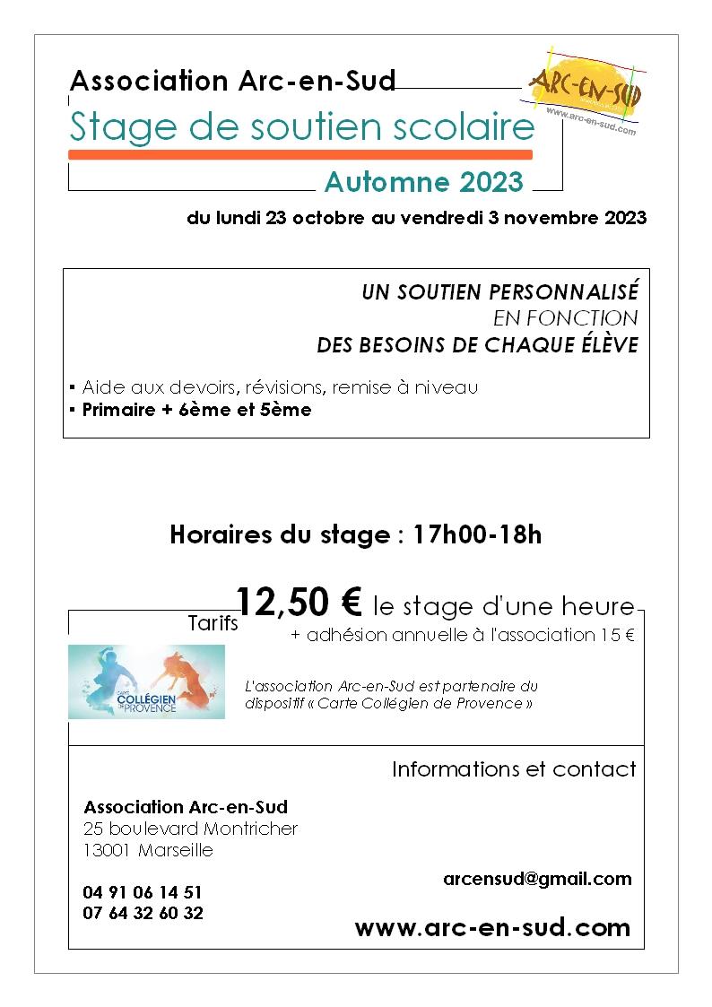 Affiche stage aid automne 2023