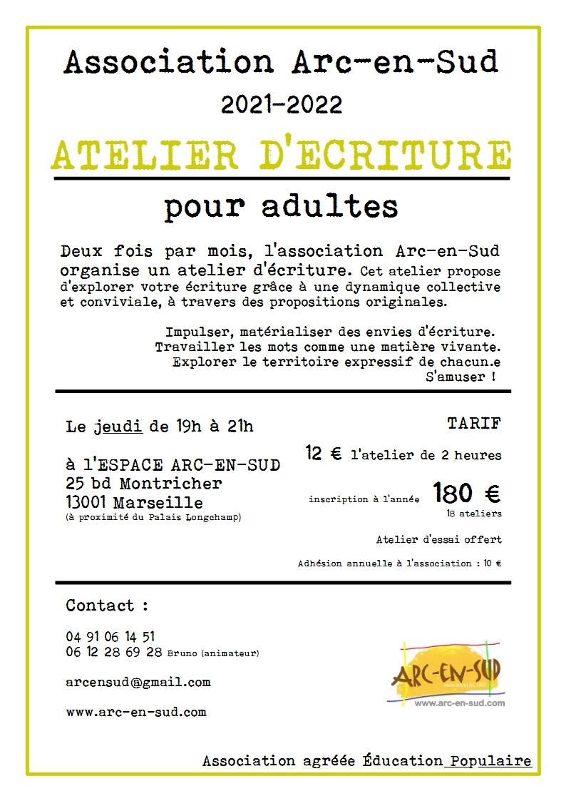 Brochure atelier d ecriture 2021 2023