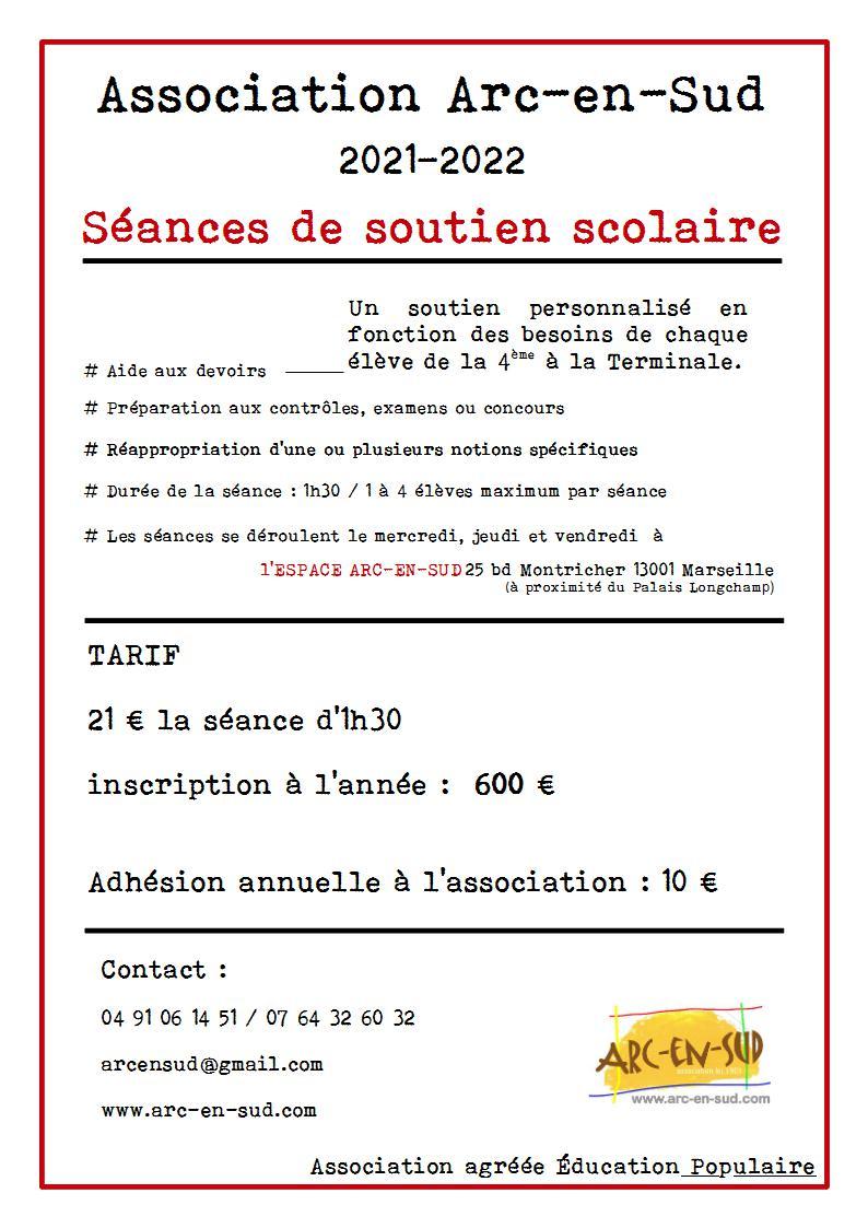 Brochure seances de soutien scolaire 2022